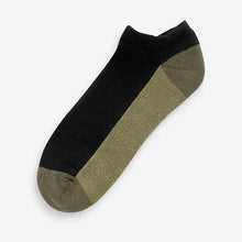 Load image into Gallery viewer, Black Bright 5 Pack Cushioned Trainers Socks

