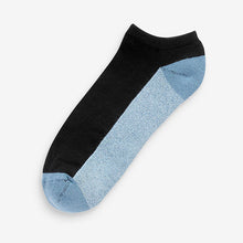Load image into Gallery viewer, Black Bright 5 Pack Cushioned Trainers Socks
