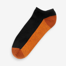 Load image into Gallery viewer, Black Bright 5 Pack Cushioned Trainers Socks
