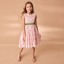 Load image into Gallery viewer, Pink Printed Cotton Prom Dress
