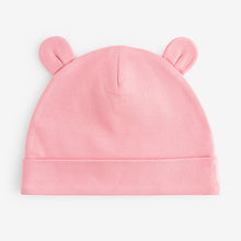 Load image into Gallery viewer, Pink Baby Beanie 100% Cotton Hats 3 Pack (0-12mths)
