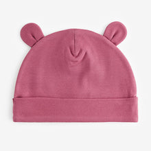 Load image into Gallery viewer, Pink Baby Beanie 100% Cotton Hats 3 Pack (0-12mths)
