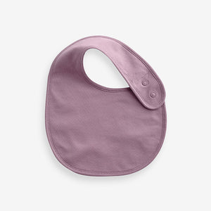 Pink Plain Baby 100% Cotton Bibs 5 Pack