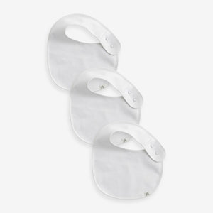 White 100% Cotton Baby Bibs 3 Pack
