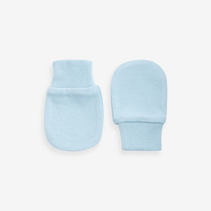 White/Blue Baby Scratch Mitts 3 Pack