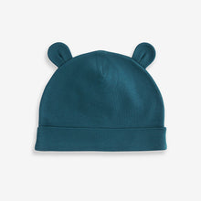 Load image into Gallery viewer, Mid Blue Baby 100% Cotton Beanies 3 Pack (0-18mths)
