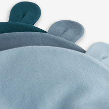 Load image into Gallery viewer, Mid Blue Baby 100% Cotton Beanies 3 Pack (0-18mths)
