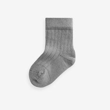 Load image into Gallery viewer, Brown 7 Pack Rib Baby Socks (0mths-2yrs)
