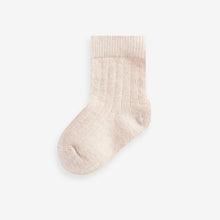 Load image into Gallery viewer, Brown 7 Pack Rib Baby Socks (0mths-2yrs)
