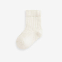 Load image into Gallery viewer, Brown 7 Pack Rib Baby Socks (0mths-2yrs)
