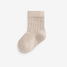 Load image into Gallery viewer, Brown 7 Pack Rib Baby Socks (0mths-2yrs)
