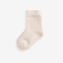 Load image into Gallery viewer, Brown 7 Pack Rib Baby Socks (0mths-2yrs)
