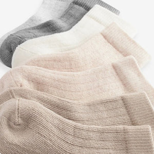 Brown 7 Pack Rib Baby Socks (0mths-2yrs)