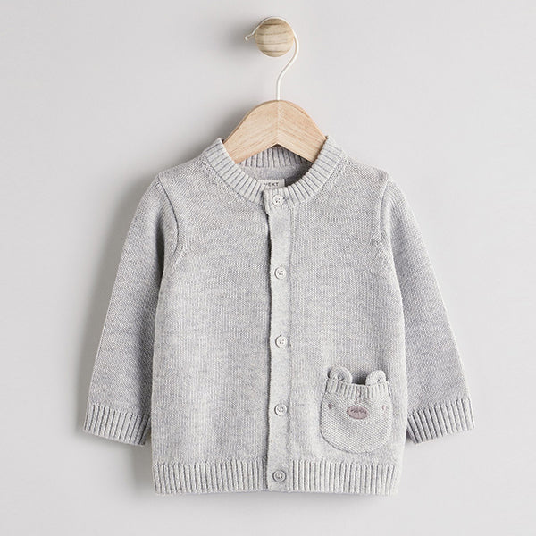 Grey Bear 100% Cotton Cardigan (0mths-9mths)