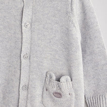 Load image into Gallery viewer, Grey Bear 100% Cotton Cardigan (0mths-9mths)
