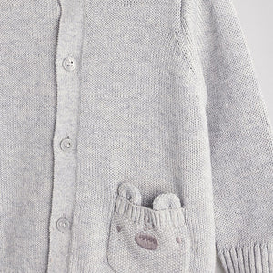 Grey Bear 100% Cotton Cardigan (0mths-9mths)