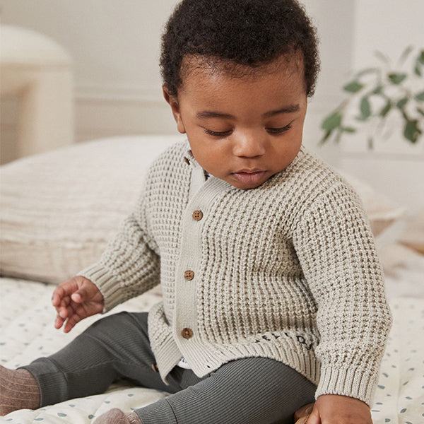 Grey Giraffe 100% Cotton Cardigan (0mths-18mths)