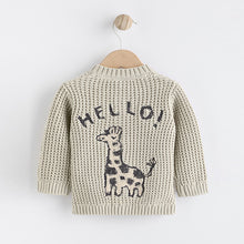 Load image into Gallery viewer, Grey Giraffe 100% Cotton Cardigan (0mths-18mths)
