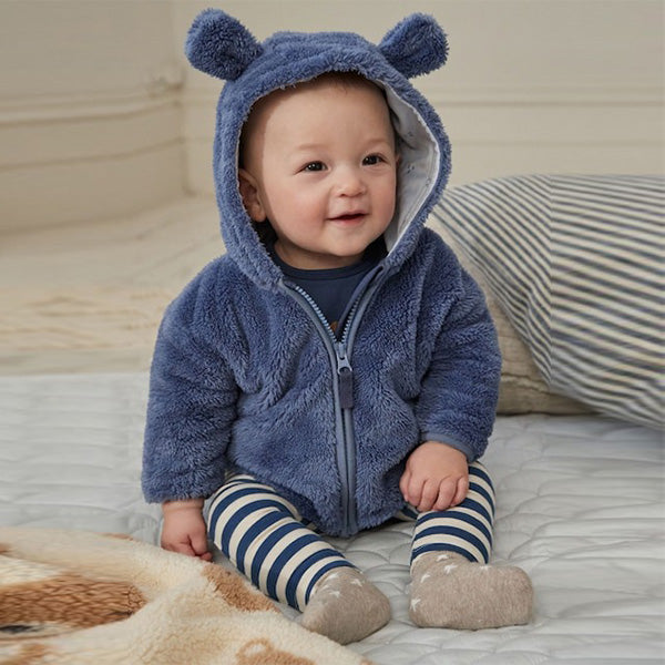 Navy Baby Cosy Fleece Jacket with 3d Ears (0-18mths)