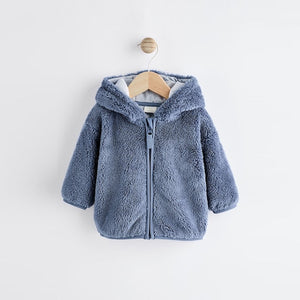 Navy Baby Cosy Fleece Jacket with 3d Ears (0-18mths)