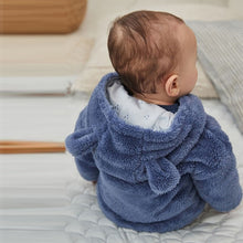 Load image into Gallery viewer, Navy Baby Cosy Fleece Jacket with 3d Ears (0-18mths)
