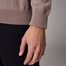 Load image into Gallery viewer, Stone Dark Regular Fit Knitted Long Sleeve Polo Shirt
