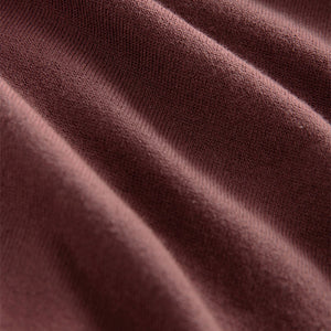 Red/Brown Regular Fit Knitted Long Sleeve Polo Shirt