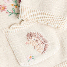 Load image into Gallery viewer, Cream Bunny 100% Cotton Pointelle Knitted Floral Flower Baby Cardigan (0mths-18mths)
