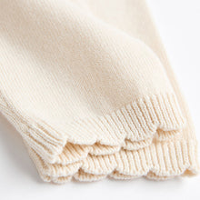 Load image into Gallery viewer, Cream Bunny 100% Cotton Pointelle Knitted Floral Flower Baby Cardigan (0mths-18mths)
