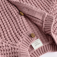 Load image into Gallery viewer, Pink Back Slogan Embroidered Baby Knitted Cardigan
