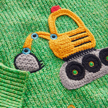Load image into Gallery viewer, Green Digger Knitted Crew Neck Jumper (3mths-5yrs)
