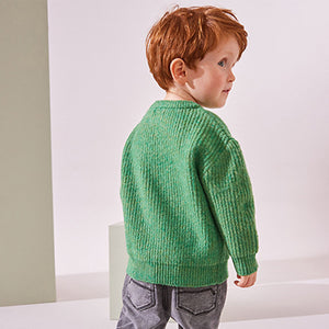 Green Digger Knitted Crew Neck Jumper (3mths-5yrs)