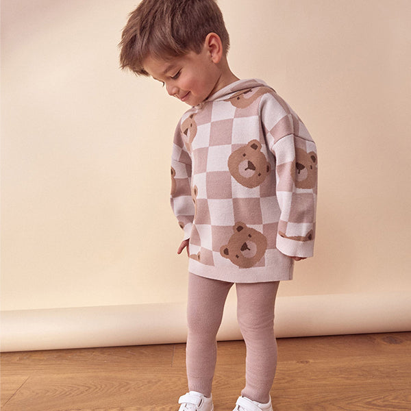 Neutral Bears Knitted Hoodie and Leggings Set (6mths-5yrs)