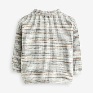 Neutral Long Sleeve Polo Shirt (3mths-5yrs)