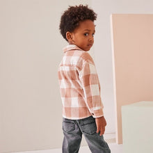 Load image into Gallery viewer, Rust Brown Long Sleeve Check 100% Cotton Shirt (3mths-6yrs)

