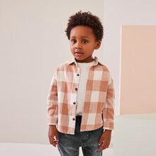Load image into Gallery viewer, Rust Brown Long Sleeve Check 100% Cotton Shirt (3mths-6yrs)
