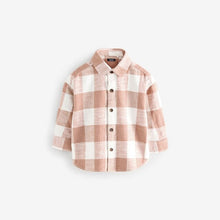 Load image into Gallery viewer, Rust Brown Long Sleeve Check 100% Cotton Shirt (3mths-6yrs)
