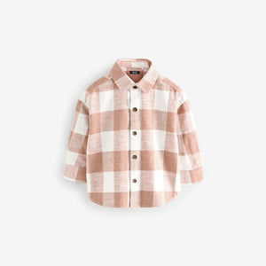 Rust Brown Long Sleeve Check 100% Cotton Shirt (3mths-6yrs)