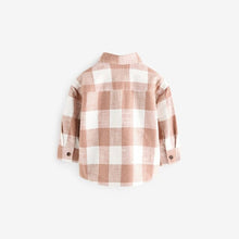 Load image into Gallery viewer, Rust Brown Long Sleeve Check 100% Cotton Shirt (3mths-6yrs)
