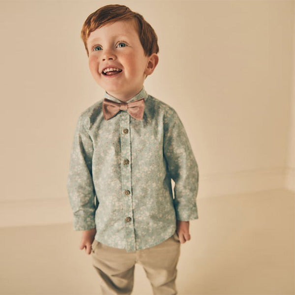 Mineral 100% Cotton Long Sleeve Shirt And Bow Tie Set (3mths-6yrs)