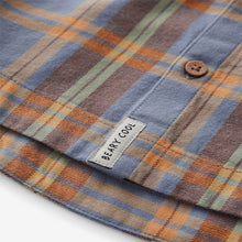 Load image into Gallery viewer, Blue/Yellow Character Pocket shirt Long Sleeve Check 100% Cotton Shirt (3mths-6yrs)
