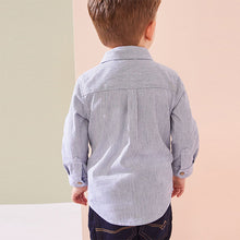 Load image into Gallery viewer, Grey Stripe Character Long Sleeve Oxford Shirt (3mths-6yrs)
