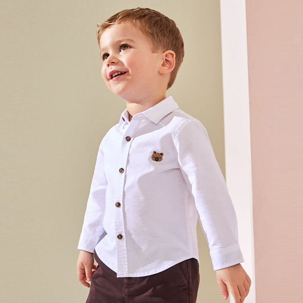 White Character Long Sleeve Oxford Shirt (3mths-6yrs)
