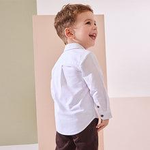Load image into Gallery viewer, White Character Long Sleeve Oxford Shirt (3mths-6yrs)
