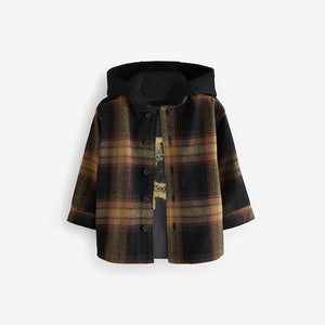 Brown Check Shirt & Smiley T-Shirt 100% Cotton Long Sleeve Check Shirt and T-Shirt Set (3mths-6yrs)