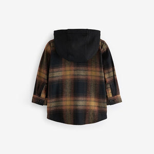 Brown Check Shirt & Smiley T-Shirt 100% Cotton Long Sleeve Check Shirt and T-Shirt Set (3mths-6yrs)
