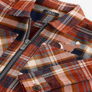 Orange Check Long Sleeve Check 100% Cotton Shirt (3mths-6yrs)