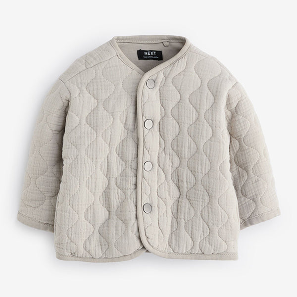 Grey Quilted Bomber Shacket (3mths-6yrs)
