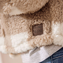 Load image into Gallery viewer, Tan Brown Checkerboard Borg Fleece Shacket (3mths-6yrs)
