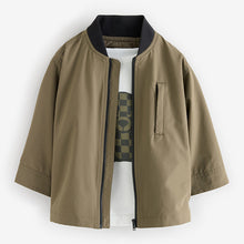 Load image into Gallery viewer, Khaki Green Shacket and T-Shirt Set (3mths-6yrs)

